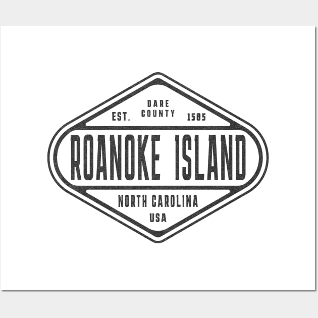 Roanoke Island, NC Summertime Weathered Sign Wall Art by Contentarama